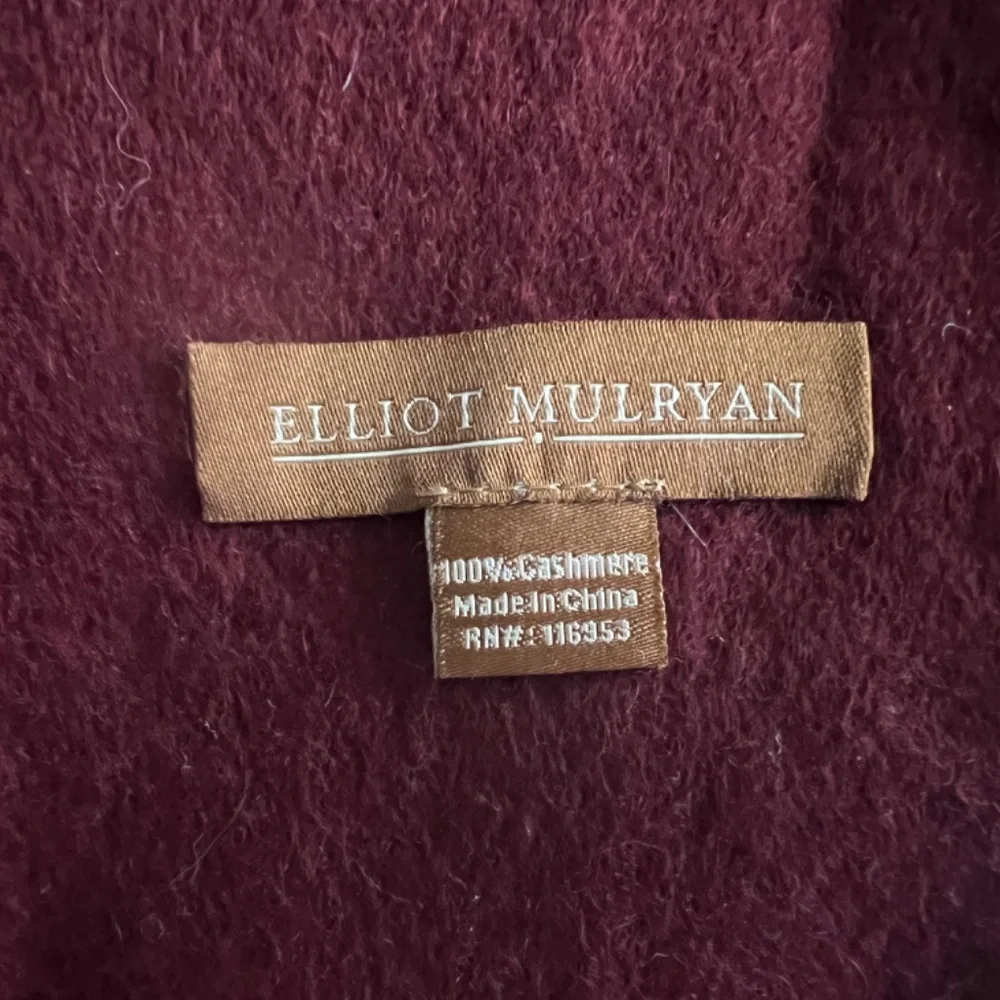 ELLIOT MULRYAN Mens Womens WINTER 100% CASHMERE SCARF burgundy Made in England